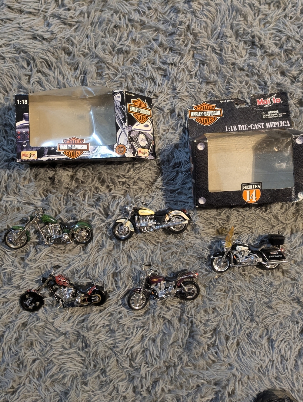 Harley-Davidson Kids Die-Cast Motorcycle Toy Set - Assorted Lot Of 5